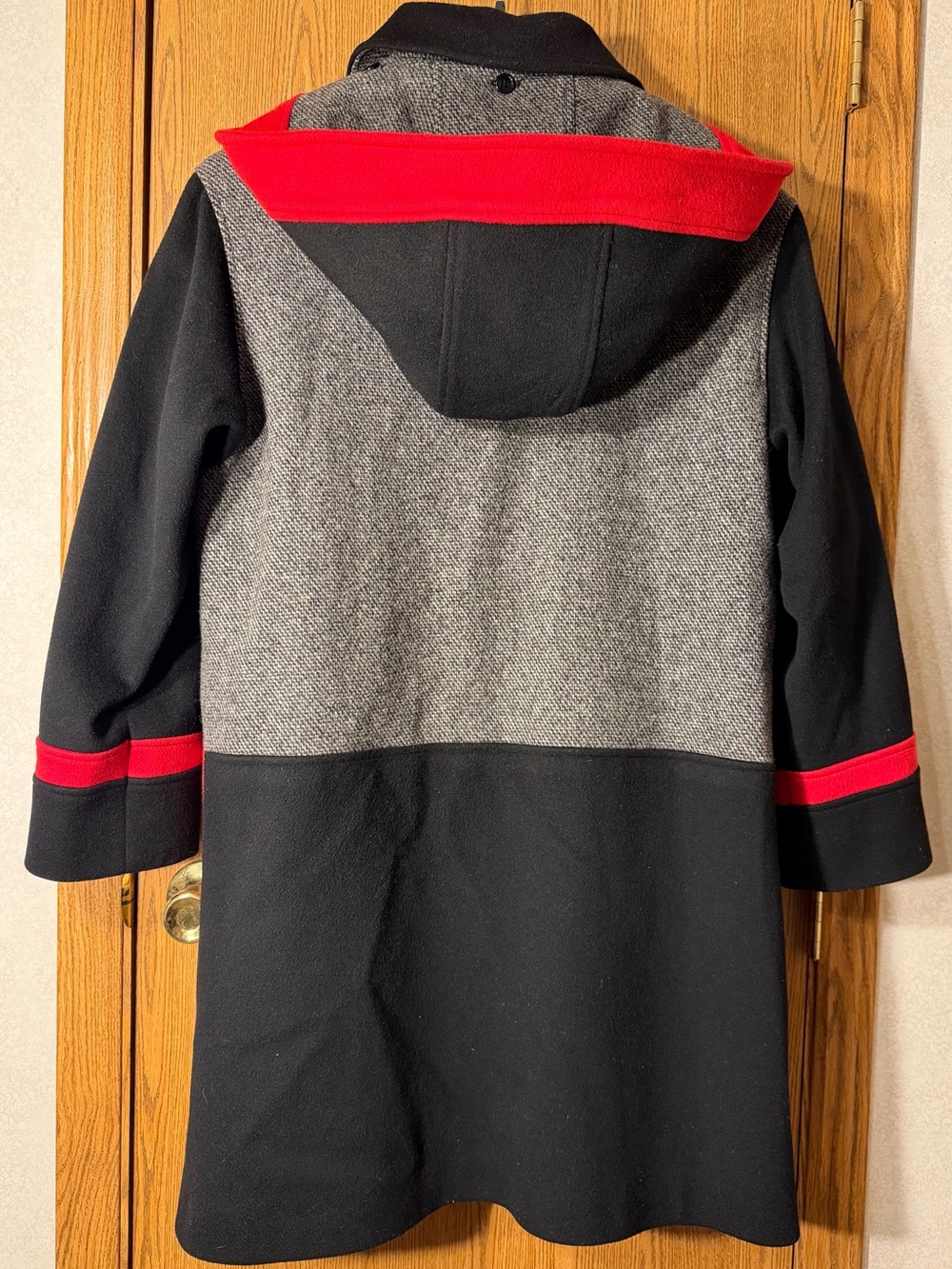 Spencer Reid Three-Color Wool Blend Coat with Red Accents - Picture 6 of 7